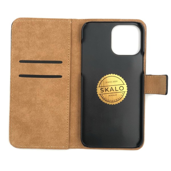 SKALO iPhone 13 Pro Max Lompakkokotelo Aitoa nahkaa - Valitse väri Brown