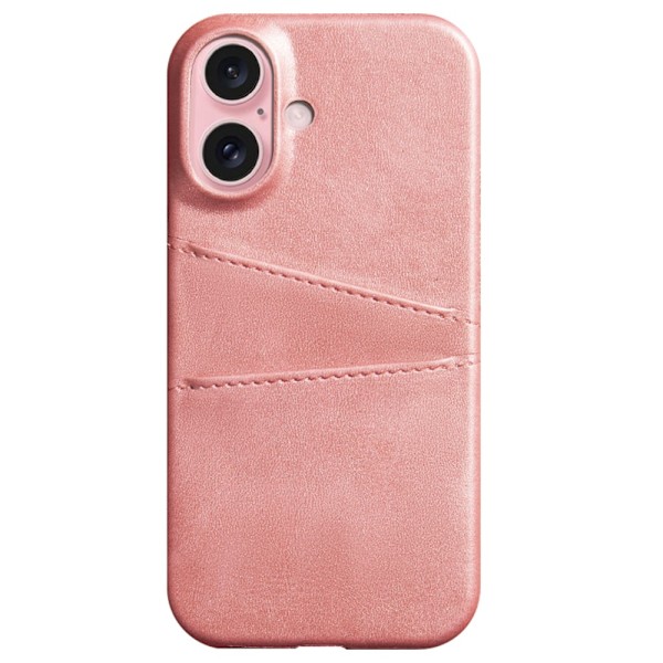 SKALO iPhone 16 PU-nahkainen Korttikotelo - Ruusukulta Pink gold