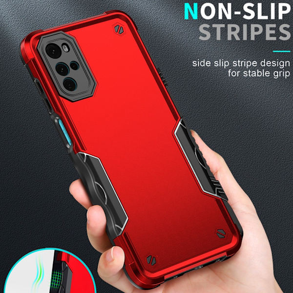 SKALO Motorola Moto G22 Shockproof Armor Hybrid Cover - Turkis Turquoise