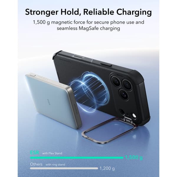 ESR Cyber Tough Kickstand MagSafe Cover til iPhone 17 Pro Max - Sort Black