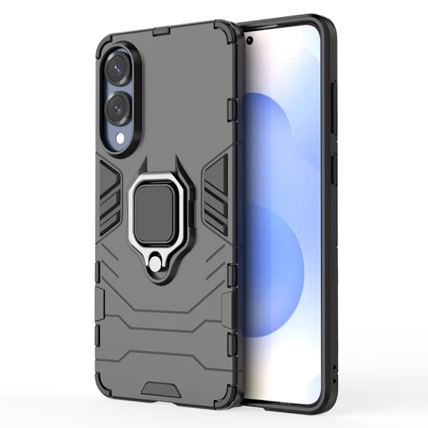SKALO Samsung S25 Edge Armor Metallring Suojakuori - Musta Black