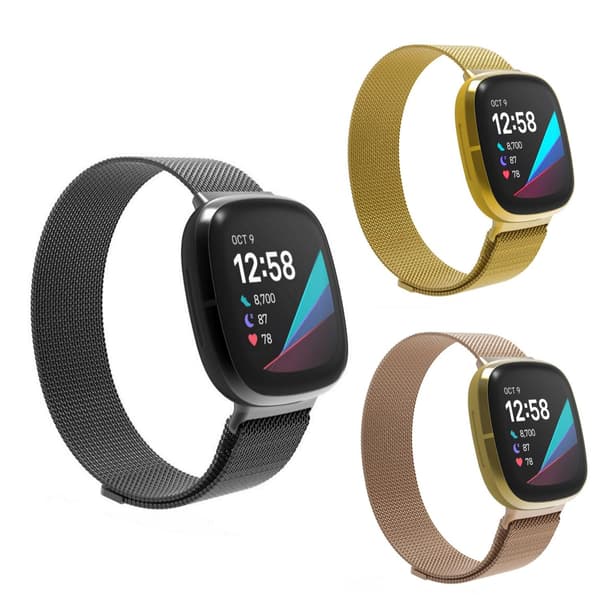 SKALO Milanese Loop til Fitbit Versa 3 - Vælg farve Gold