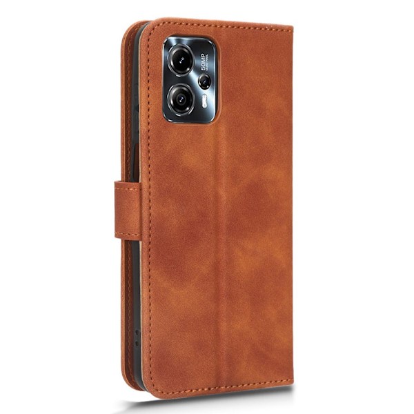 SKALO Motorola Moto G23 4G Matt PU-læderpungetui - Brun Brown
