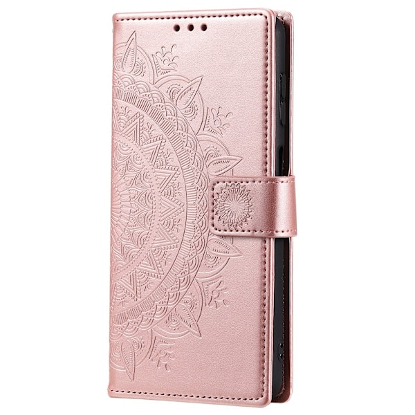 SKALO Samsung S25 Mandala Plånboksfodral - Roséguld Rosa guld