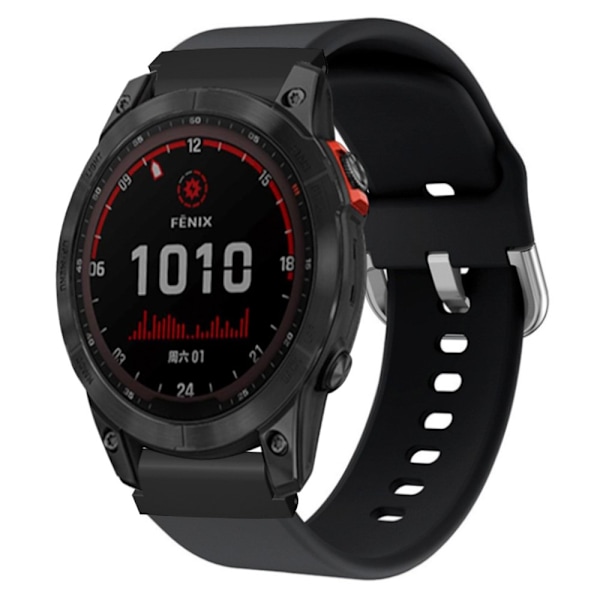 SKALO Garmin Fenix 8 43mm Silikonearmbånd Formtilpasset - Vælg farve Black