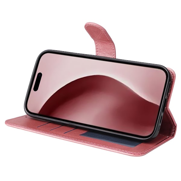 SKALO iPhone 16 Pro PU-Läder Plånboksfodral - Fler färger Rosa