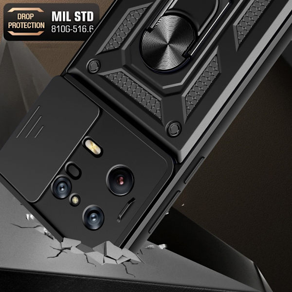 SKALO Xiaomi 13 Pro 5G Armor hybridi metallirengas kameran liukusäädin - - Punainen Red