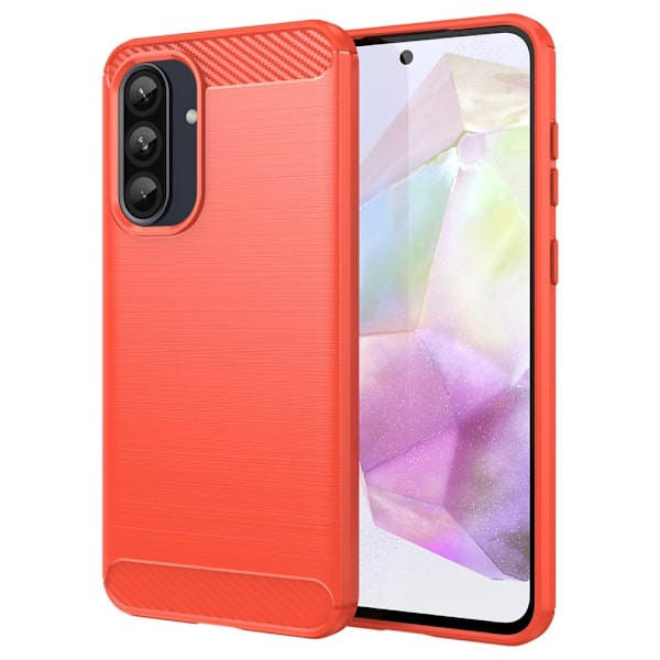SKALO Samsung A56 5G Armor Carbon Suojakuori - Valitse väri Red