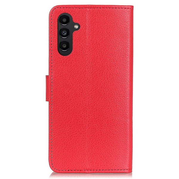 SKALO Samsung A14 4G/5G Litchi Lompakkokotelo - Punainen Red