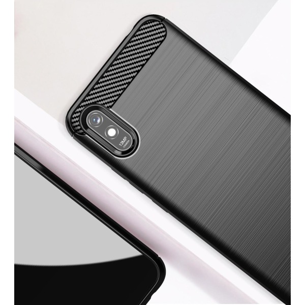 SKALO Xiaomi Redmi 9A Armor Carbon Iskunkestävä TPU suojakuori - Blue