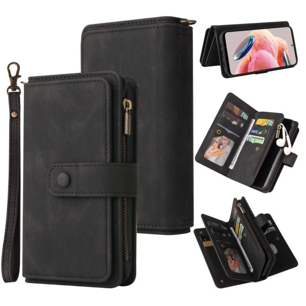 SKALO Xiaomi Redmi Note 12 4G Big Wallet 17-FACK Plånboksfodral - Svart Svart