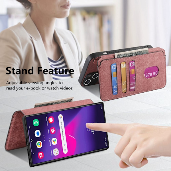 SKALO Samsung S25 Ultra CASENEO MW-03 Lompakkokotelo - Pinkki Pink