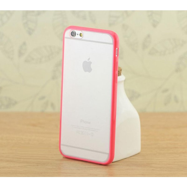 Gennemsigtigt cover med farvet ramme iPhone 6 / 6S - flere farver Cerise