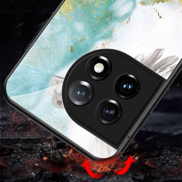SKALO OnePlus 11 5G Marmor hærdet glas TPU Cover - #2 Multicolor