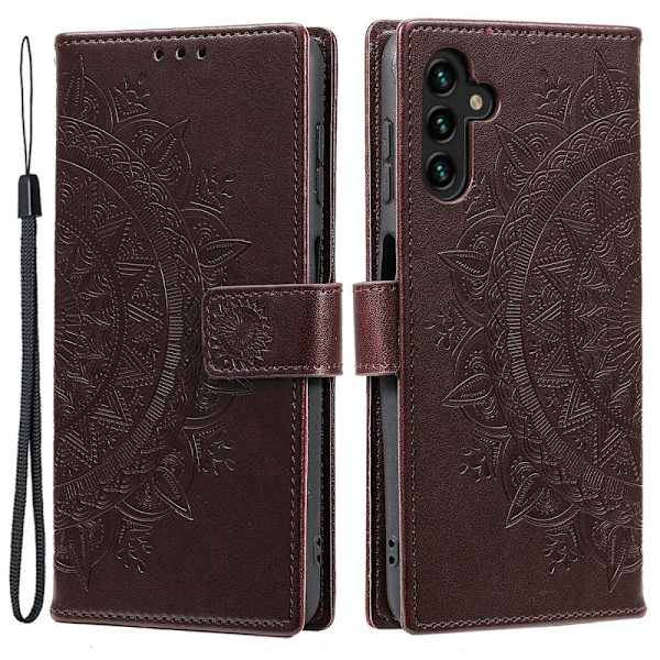 SKALO Samsung A35 5G Mandala Plånboksfodral - Brun Brun