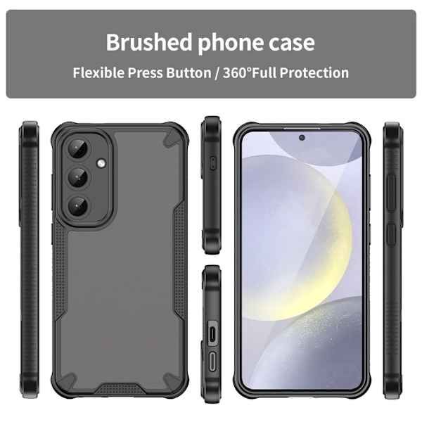 SKALO Samsung S25+ Armor Hybrid Frosted Cover - Sort Black