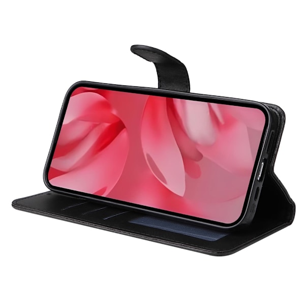 SKALO Google Pixel 9a PU-nahka Lompakkokotelo - Valitse väri Black