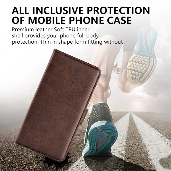 SKALO Motorola ThinkPhone 5G Premium Wallet Flip Cover - Brun Brown