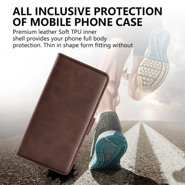 SKALO Motorola ThinkPhone 5G Premium Wallet Lompakkokotelo - Ruskea Brown