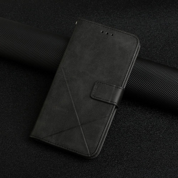 SKALO Xiaomi Redmi Note 12 4G Kohokuvioitu PU Nahka Lompakkokote Black