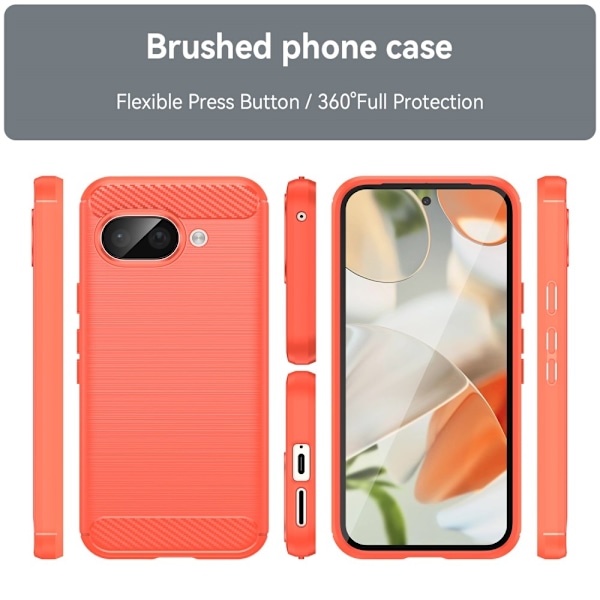 SKALO Google Pixel 9a Armor Carbon Suojakuori - Valitse väri Red