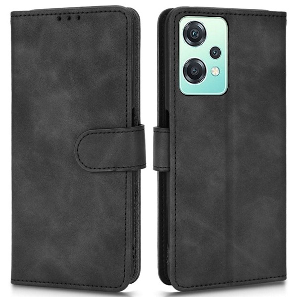 SKALO OnePlus Nord CE 2 Lite 5G Matt PU-Läder Plånboksfodral - Svart Svart