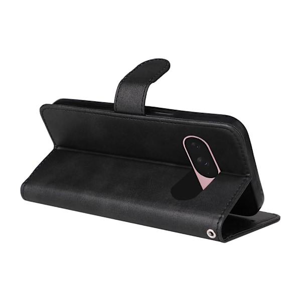 SKALO Google Pixel 9a PU-læder Flip Cover - Vælg farve Black