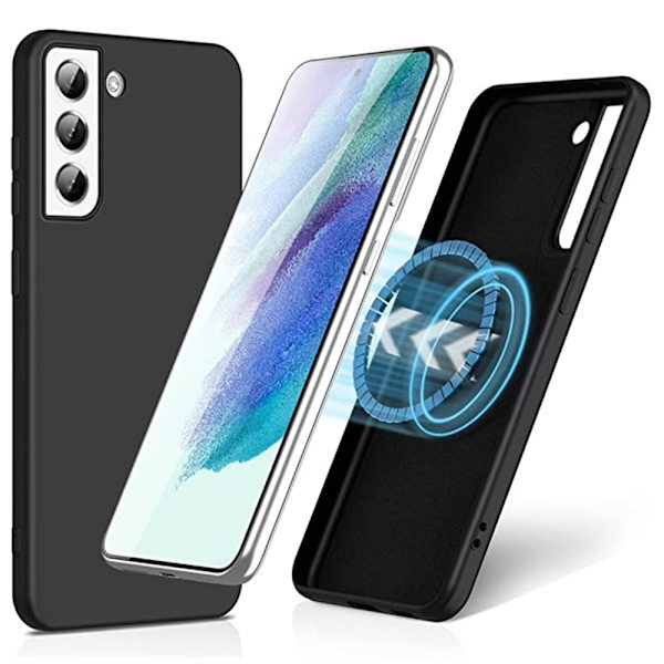 SKALO Samsung S23 Ultrathin TPU-kuori Magnetic Ring - Musta Black
