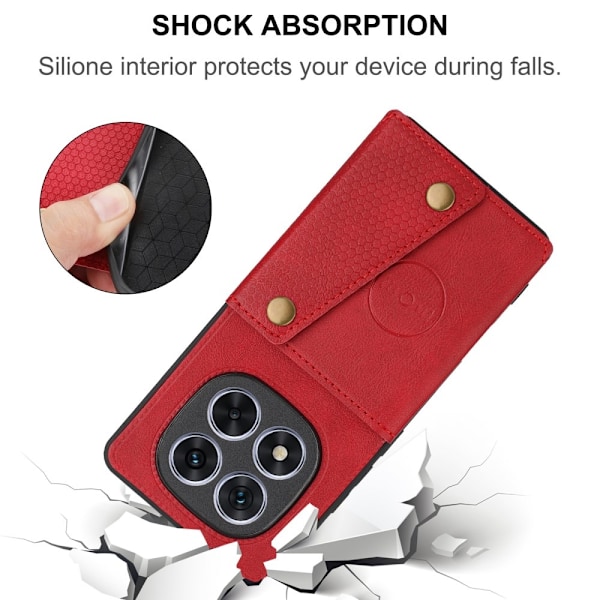 SKALO Xiaomi Redmi Note 14 Pro+ 5G PU-Läder 2-Kortfack Skal - Svart Svart
