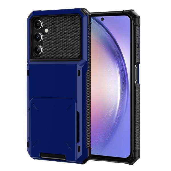 SKALO Samsung A54 5G Armor Suojakuori korttikotelo - Sininen Blue