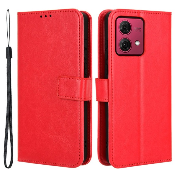 SKALO Motorola Moto G84 5G Flip Cover m. pung i PU-læder - Rød Red