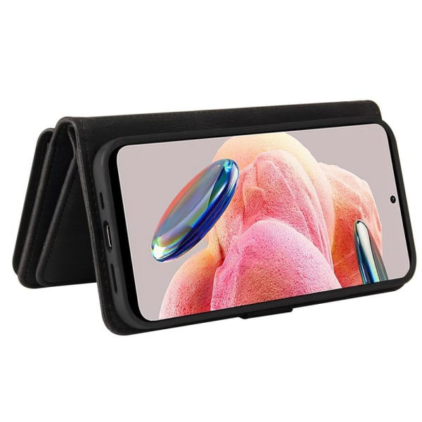 SKALO Xiaomi Redmi Note 12 4G Big Wallet 17-lokeroa Lompakkokotelo - Musta Black