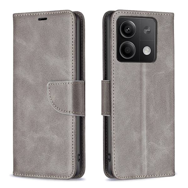 SKALO Xiaomi Redmi Note 13 4G Plånboksfodral i PU-Läder - Grå grå