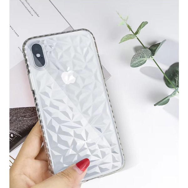 Erittäin kestävä 3D Diamond TPU iPhone XS Max - enemmän värejä Black