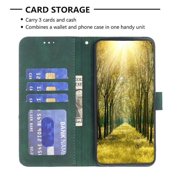Motorola Moto G54 5G BINFEN COLOR Kohokuvioitu Lompakkokotelo - Vihreä Green