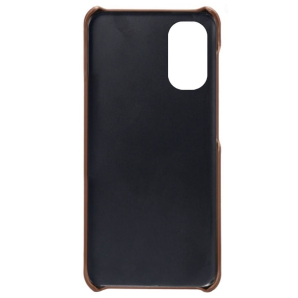 SKALO Moto G31 / G41 PU-Läder Korthållare Skal - Brun Brown