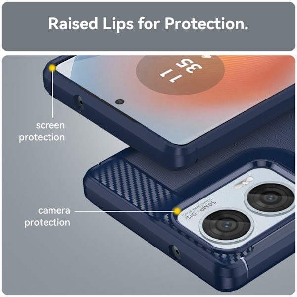 SKALO Motorola Edge 50 Fusion Armor Carbon Stöttåligt TPU-skal - Fler färger Blå