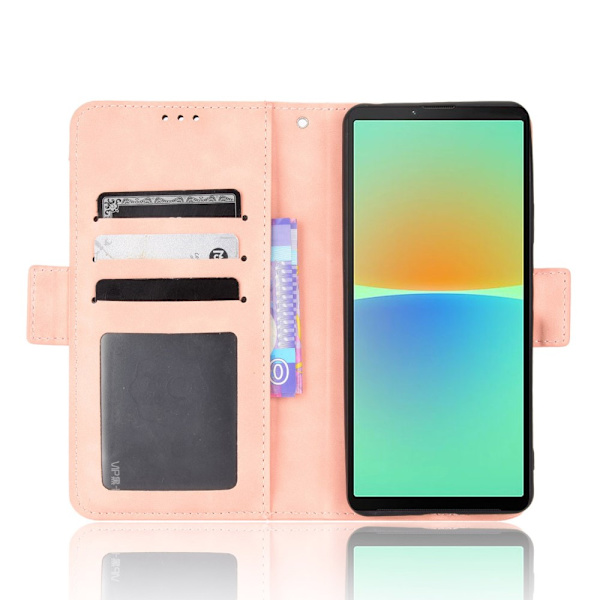 SKALO Sony Xperia 10 V 6-lokeroa Lompakkokotelo - Pinkki Pink