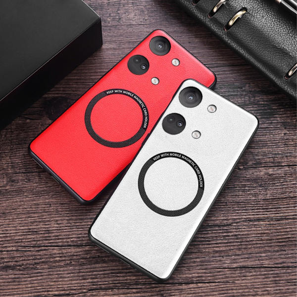 SKALO OnePlus Nord 3 5G / Ace 2V PU læder hybrid magnetisk ring Cover - Sort Black