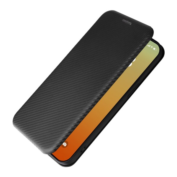 SKALO iPhone 15 Pro Carbon Fiber Plånboksfodral - Svart Svart