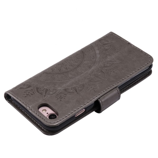 SKALO iPhone 16e Mandala Lompakkokotelo - Harmaa Grey
