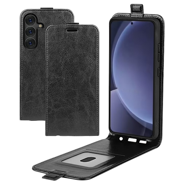 SKALO Samsung S25+ Vertical Flip PU-Läder Plånboksfodral - Svart Svart