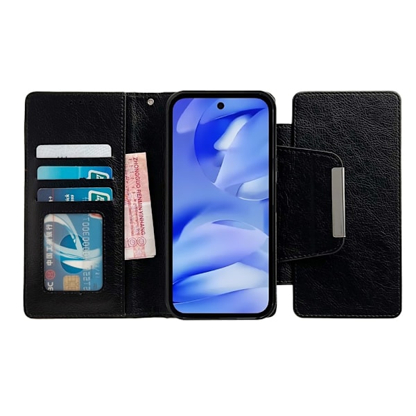 SKALO Google Pixel 9a 2-in-1 Magnetiskt Avtagbart Plånboksfodral - Svart Svart