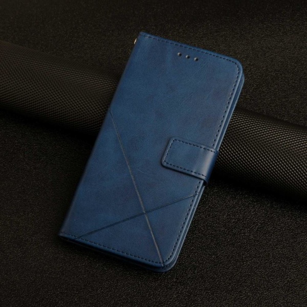 SKALO Samsung A13 4G PU læderpung med prægning - Blå Blue