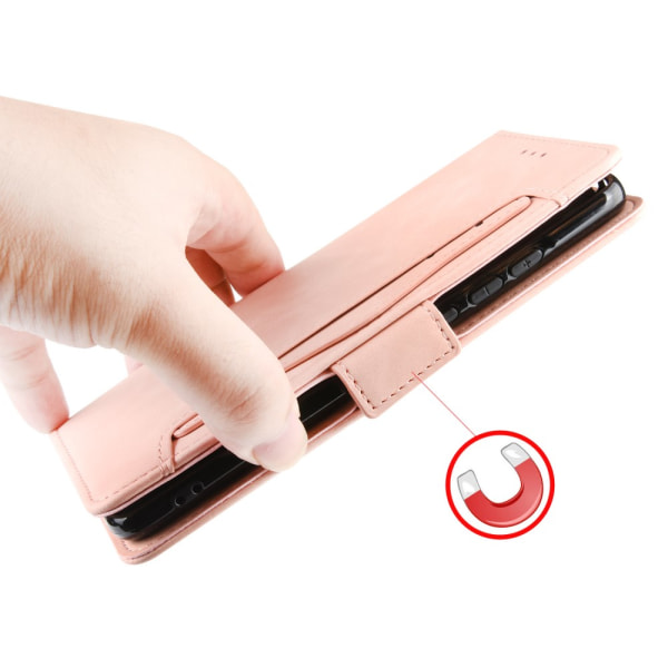 SKALO Sony Xperia 10 V 6-lokeroa Lompakkokotelo - Pinkki Pink