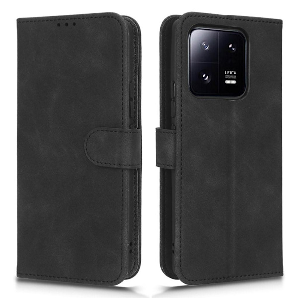 SKALO Xiaomi 13 Pro 5G Matt PU-læderpungetui - Sort Black