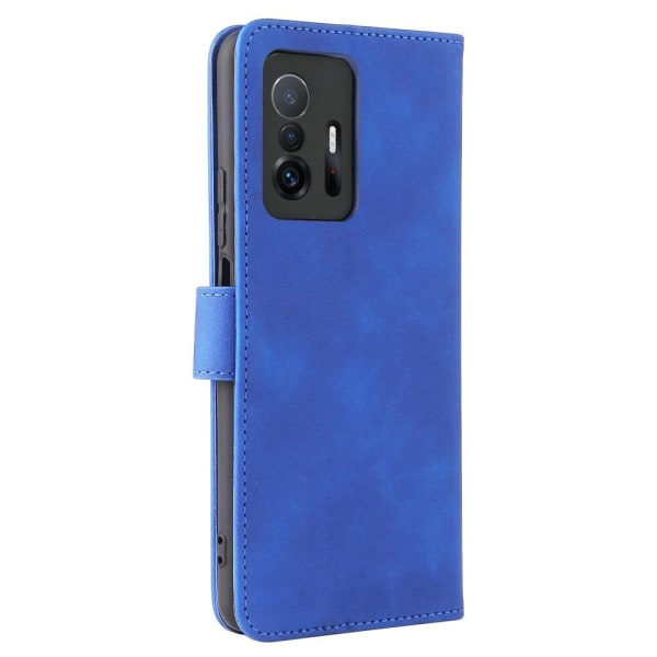 SKALO Xiaomi 11T/11T Pro Matt PU-Läder Plånboksfodral - Blå Blå