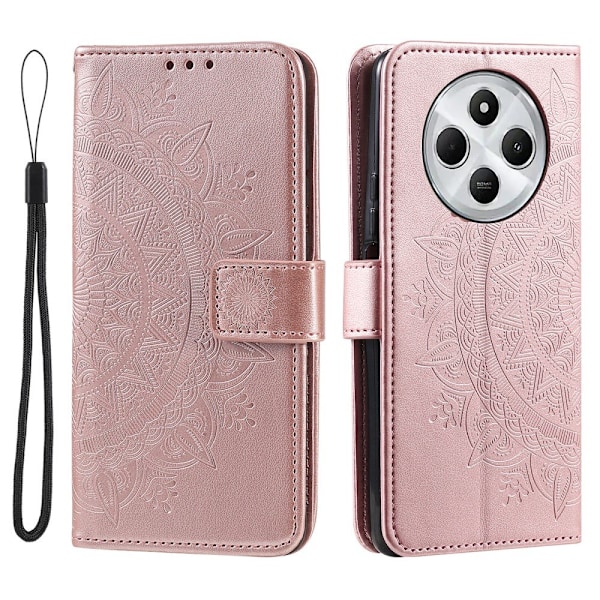 SKALO Xiaomi Redmi 14C Mandala Flip Cover - Rosa guld Pink gold