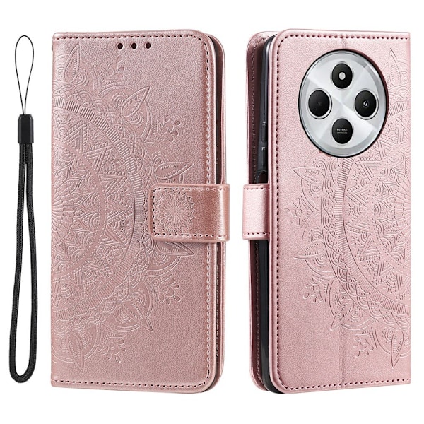 SKALO Xiaomi Redmi 14C Mandala Plånboksfodral - Roséguld Rosa guld