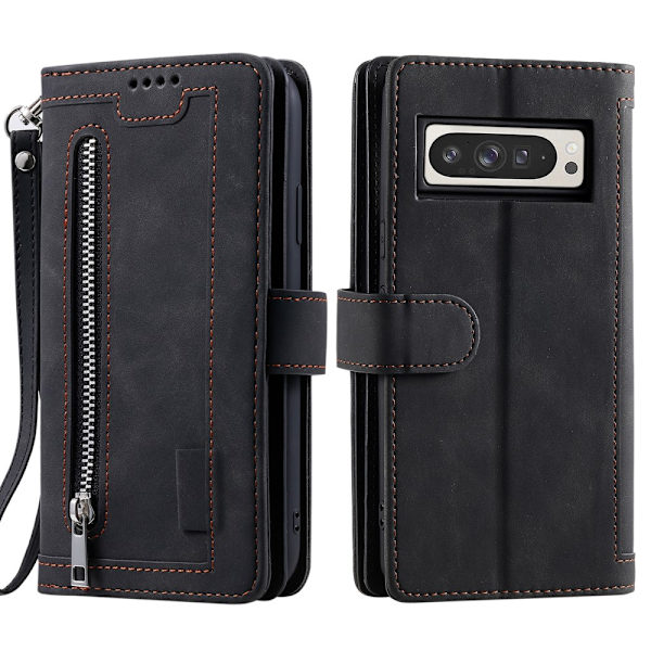 SKALO Google Pixel 9 Pro XL Big Wallet 9-FACK Plånboksfodral - Svart Svart